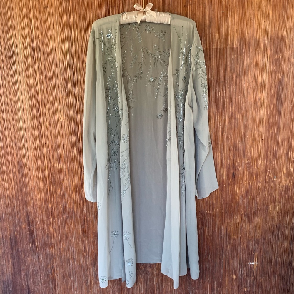 Beautiful Long Beaded Sheer Cardigan